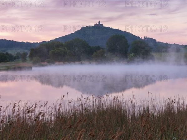 Landscape with lake at dawn