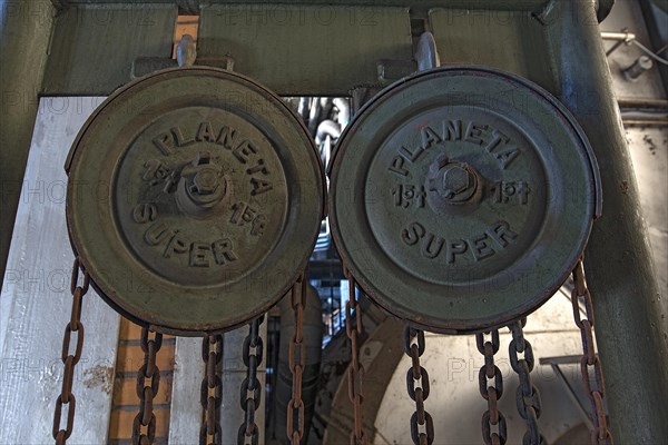 Circulation rollers for chains in a former paper factory