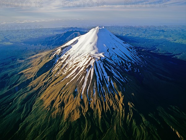 Aerial view of Mount Taranaki North Island New Zealand