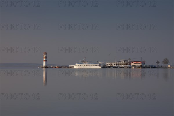 The Podersdorf lighthouse on the shore of the Neusiedler See