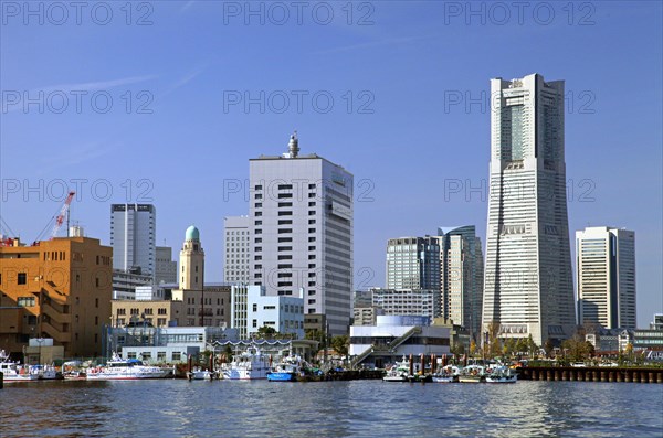 Yokohama Minato Mirai 21 view of Yokohama city Kanagawa Japan