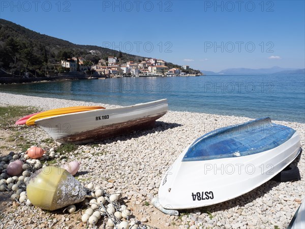 Boats on the beach near the fishing village of Valun