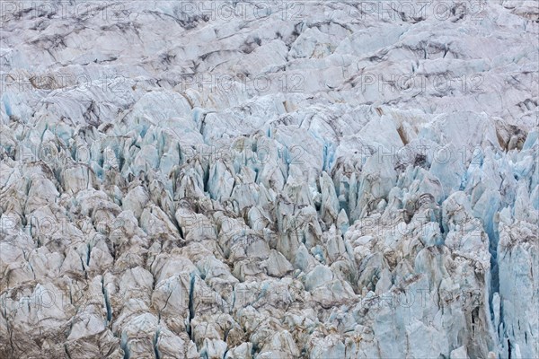 Crevasses in ice shelf of the Osbornebreen glacier in Oscar II Land at Spitsbergen
