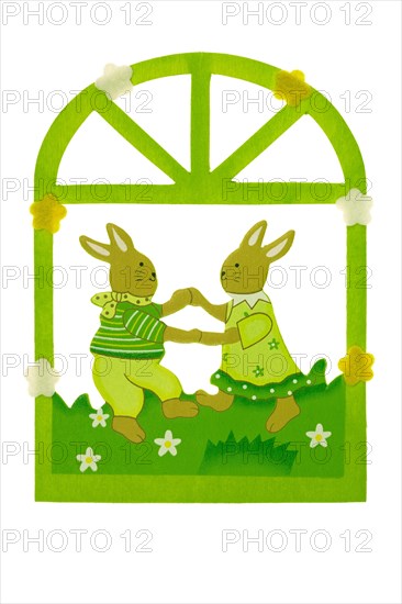 Picture Frame with Two Dancing Bunnies