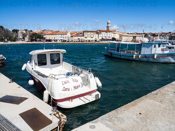 View over the marina to the town of Krk