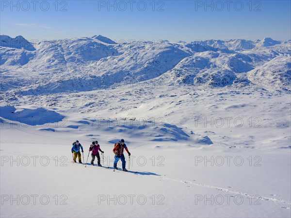 Ski mountaineer on ski tour