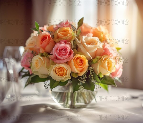 A colourful bouquet of roses