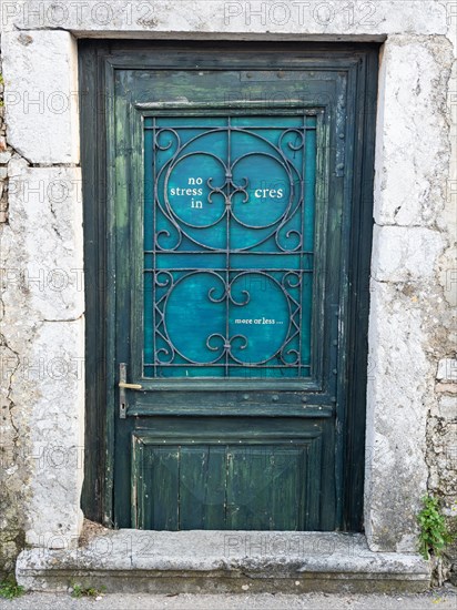 Old door with inscription
