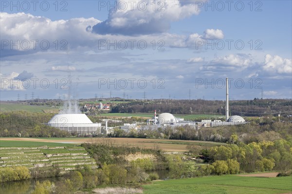 Neckarwestheim nuclear power plant on the Neckar river