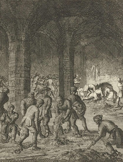 Christian Slaves Digging a Tunnel to Escape from Prison
