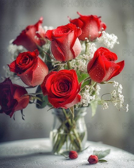 A bouquet of red roses