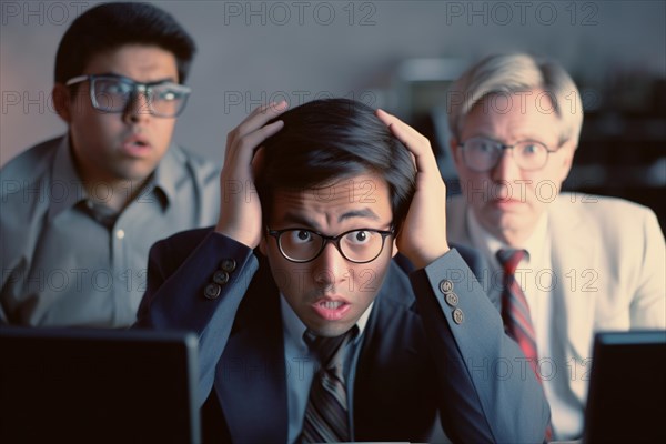 Three stockbrokers with glasses