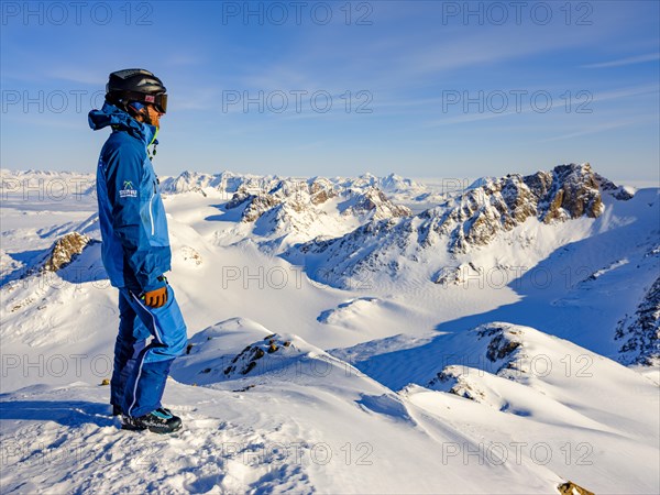 Ski mountaineer enjoying the view