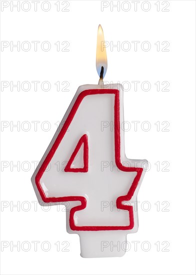 Number 4 birthday candle