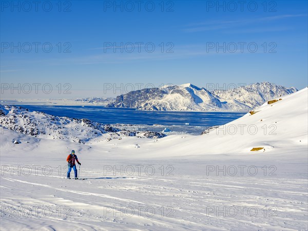 Ski mountaineer on ski tour