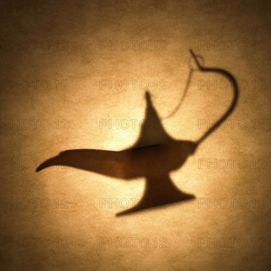 Genie lamp Silhouette Sepia