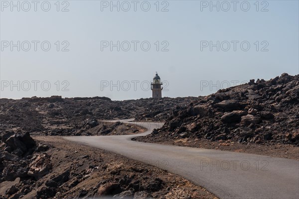 Winding road to reach the Orchilla lighthouse on El Hierro Island. Canary Islands