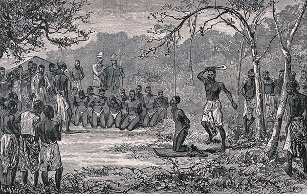 The execution of slaves by beheading by the Bakuti
