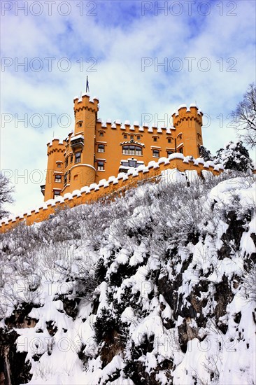 Hohenschwangau Castle in winter