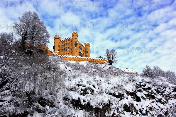 Hohenschwangau Castle in winter