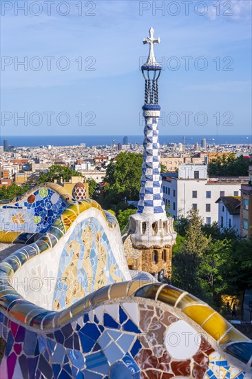Benches with mosaic