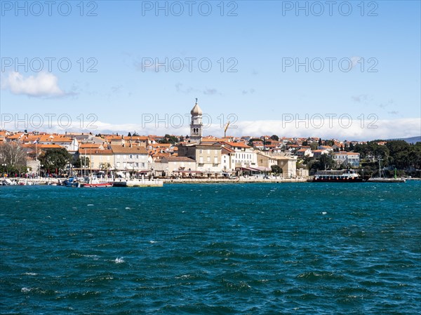 View over the marina to the town of Krk