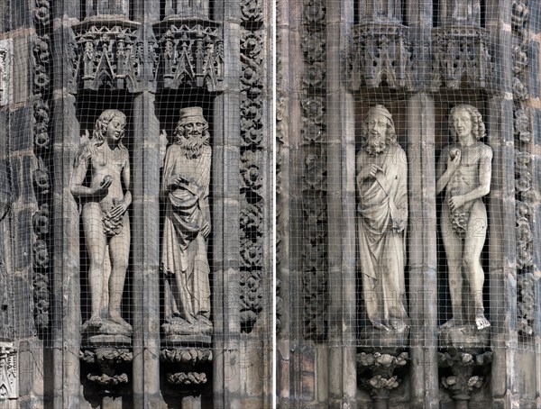 Sculptures of Adam and Eve and Prophets on the West Portal of the Lorenzkirche