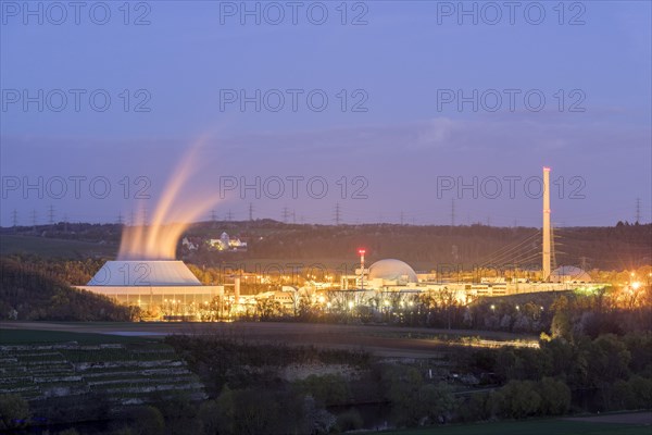 Neckarwestheim nuclear power plant on the Neckar river