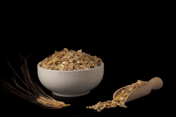 White ceramic bowl with muesli