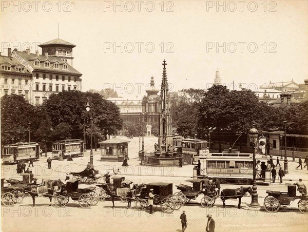 Post Office Square with the Cholera Fountain in Dresden