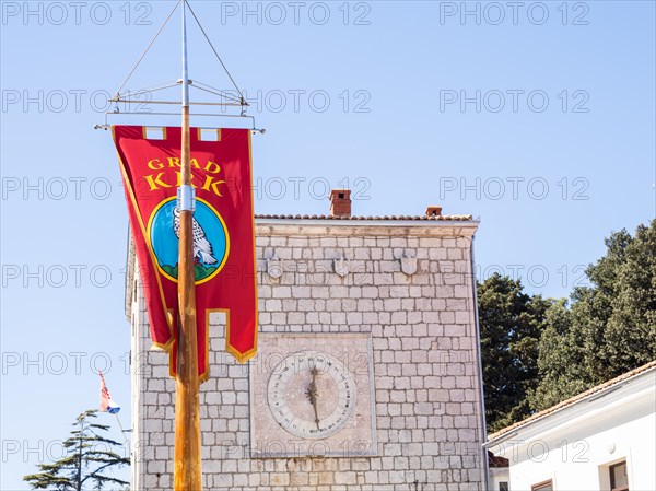 Town tower with historical clock