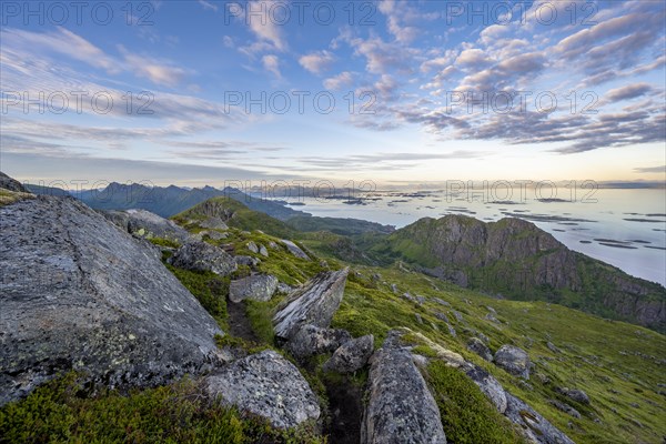 View of sea with archipelago islands from Svellingsflaket