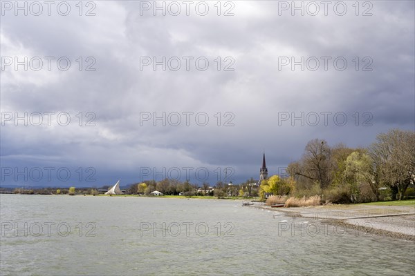 Storm Markus moves over Radolfzell on Lake Constance