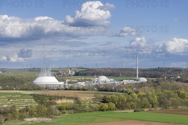 Neckarwestheim nuclear power plant on the Neckar river