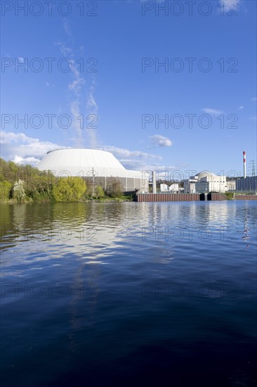 Neckarwestheim nuclear power plant on the Neckar