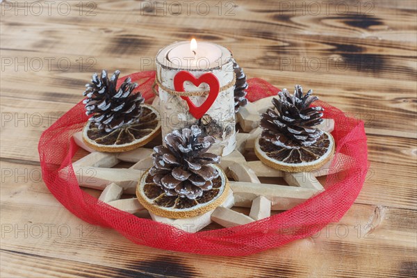 Advent wreath made of wood