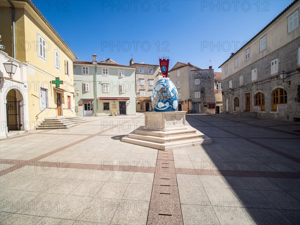 Historical fountain at Easter time