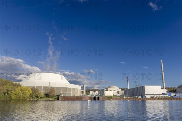 Neckarwestheim nuclear power plant on the Neckar