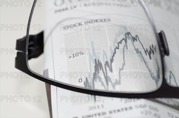 Financial Newspaper and Eyeglasses