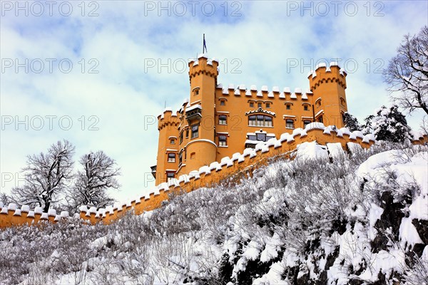 Hohenschwangau Castle in winter