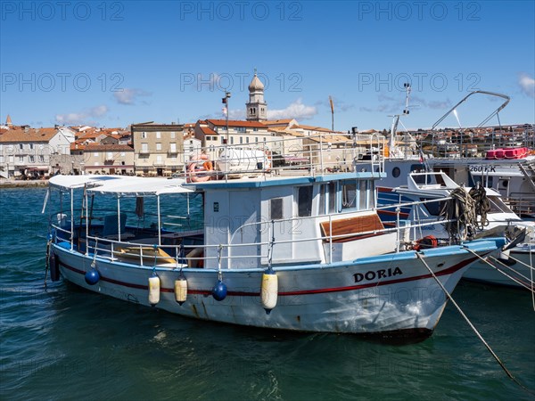 View over the marina to the town of Krk