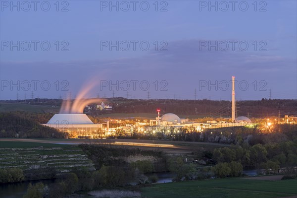 Neckarwestheim nuclear power plant on the Neckar river