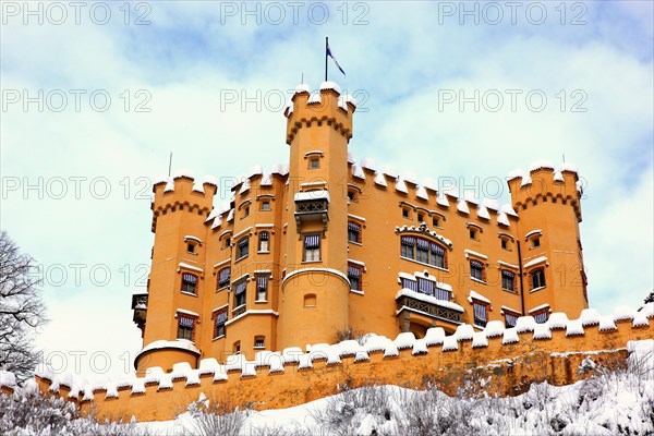 Hohenschwangau Castle in winter