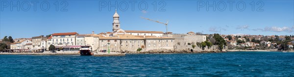 View over the marina to the town of Krk