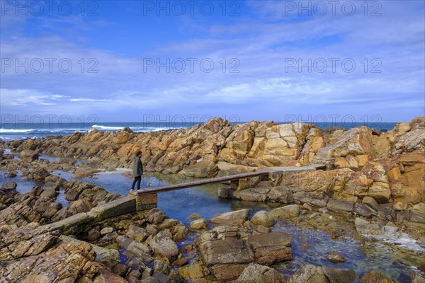 Small bridge on rocks