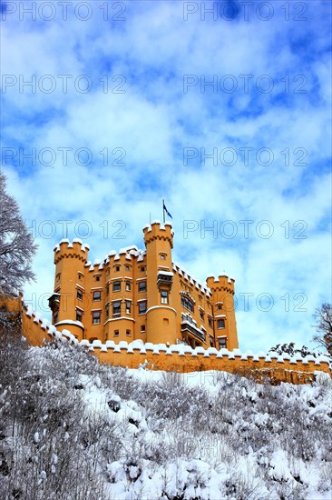 Hohenschwangau Castle in winter