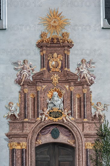 A gate with angels at Benediktbeuern Monastery