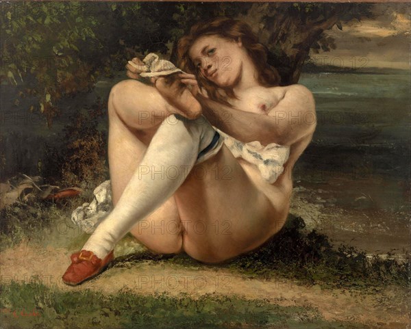 Nude Woman with White Stockings