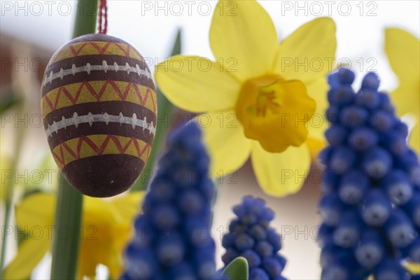 Hand-painted wooden Easter egg