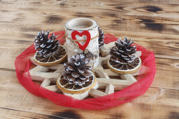 Advent wreath made of wood